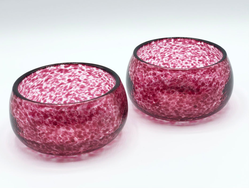 Pair of Vintage Cranberry Glass Bowls