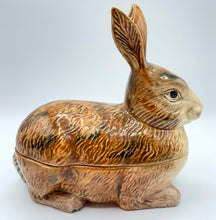 Load image into Gallery viewer, Antique French Majolica Rabbit Terrine Dish
