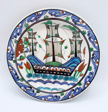 Load image into Gallery viewer, Vintage Hand-Painted Greek Ship Plate
