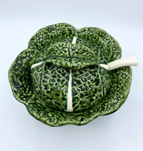 Load image into Gallery viewer, Large Vintage French Majolica Cabbage Soup Terrine
